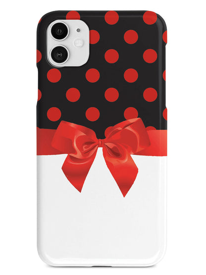 Black & Red Polka Dots Ribbon Case