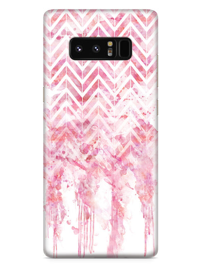 Dripping Watercolor Pink Chevron Pattern Case