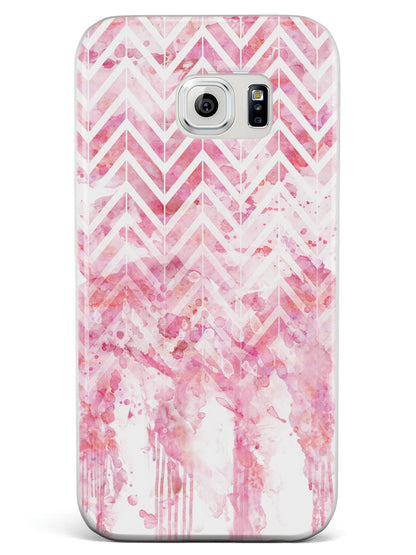 Dripping Watercolor Pink Chevron Pattern Case