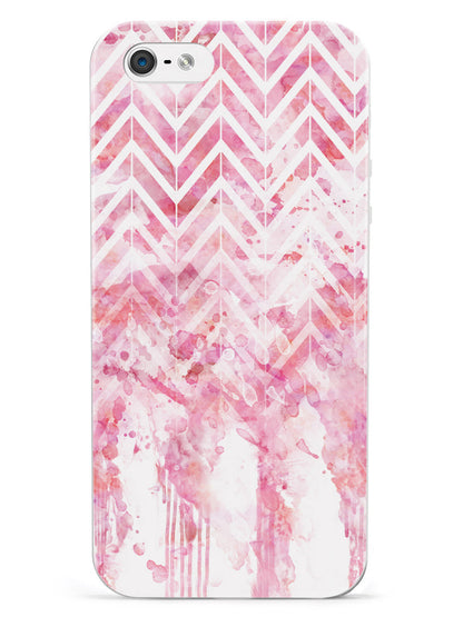 Dripping Watercolor Pink Chevron Pattern Case