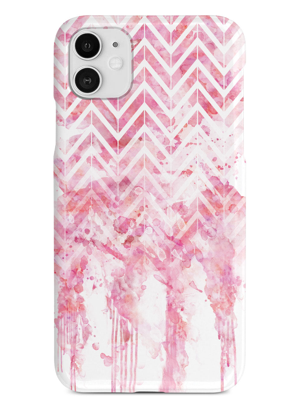 Dripping Watercolor Pink Chevron Pattern Case