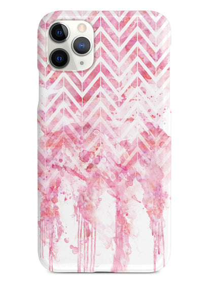 Dripping Watercolor Pink Chevron Pattern Case