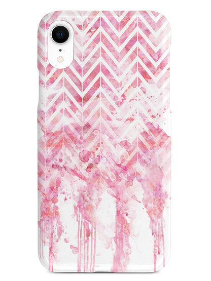 Dripping Watercolor Pink Chevron Pattern Case