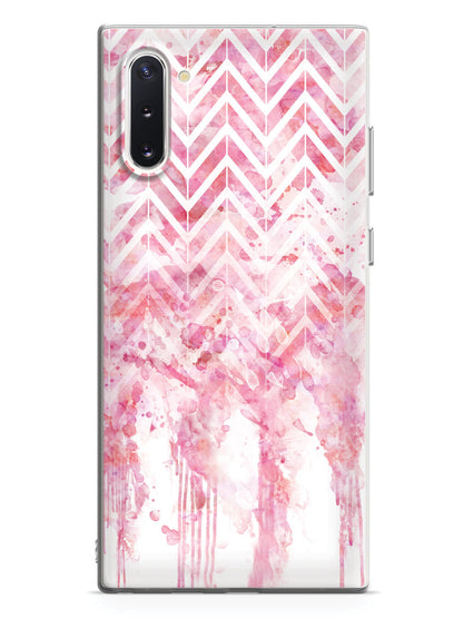 Dripping Watercolor Pink Chevron Pattern Case