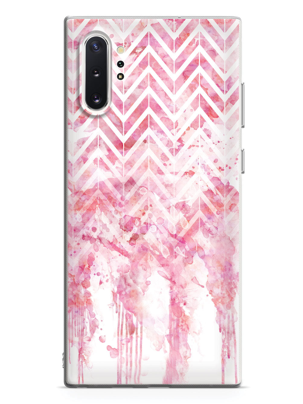 Dripping Watercolor Pink Chevron Pattern Case