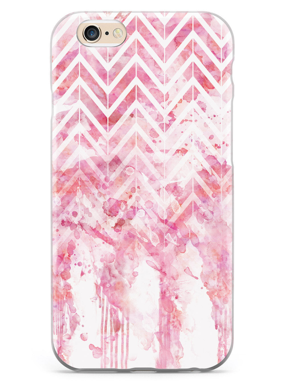 Dripping Watercolor Pink Chevron Pattern Case