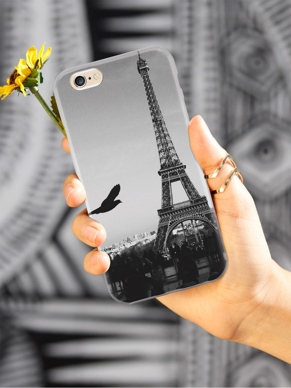 Paris Eiffel Tower Black & White Photo Case