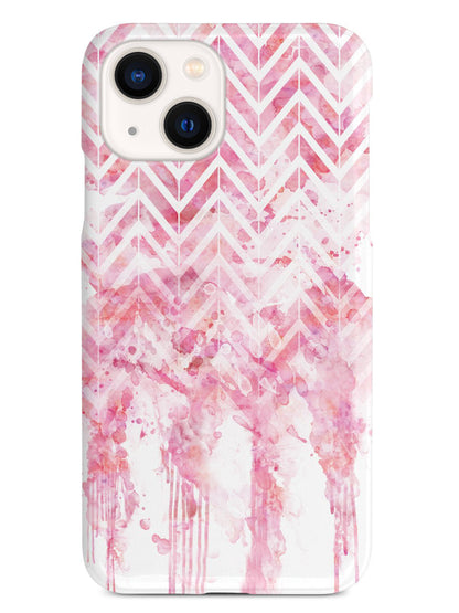 Dripping Watercolor Pink Chevron Pattern Case